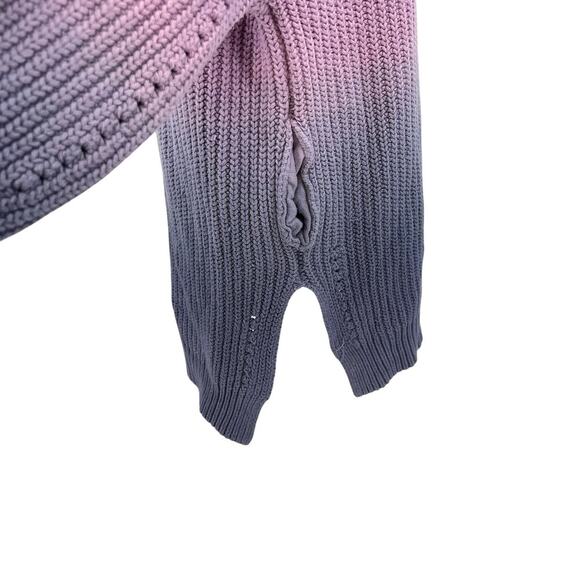 Free People Come Together Purple Blue Ombre Sweater Tunic Size Large - Picture 8 of 13